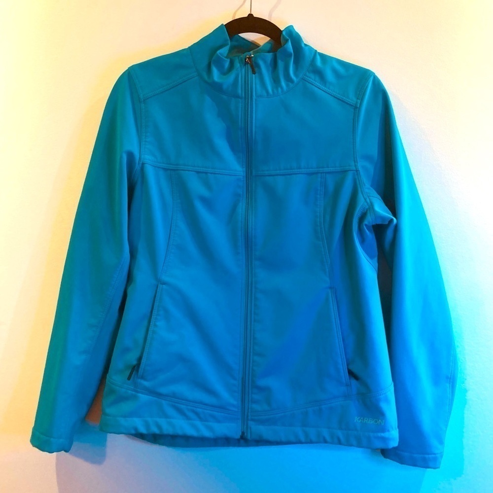 KARBON Sz M Soft  Shell Insulated Fitted Water Resistant Reflective Dots Jacket